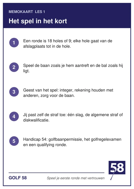 Memokaart van les 1