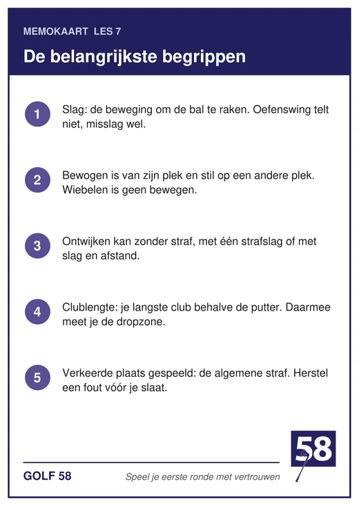 Memokaart van les 7